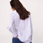 SomoCC Stripe Funnel Neck Shirt - White - Co'couture