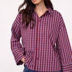 ReneeCC Check Cuff Shirt - Berry Red - Co'couture