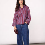 ReneeCC Check Cuff Shirt - Berry Red - Co'couture