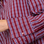 ReneeCC Check Cuff Shirt - Berry Red - Co'couture