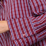ReneeCC Check Cuff Shirt - Berry Red - Co'couture