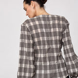 ChandlerCC Check Tie Blouse - Bone - Co'couture