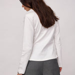 OrianeCC LS Pleat Tie Tee - White - Co'couture