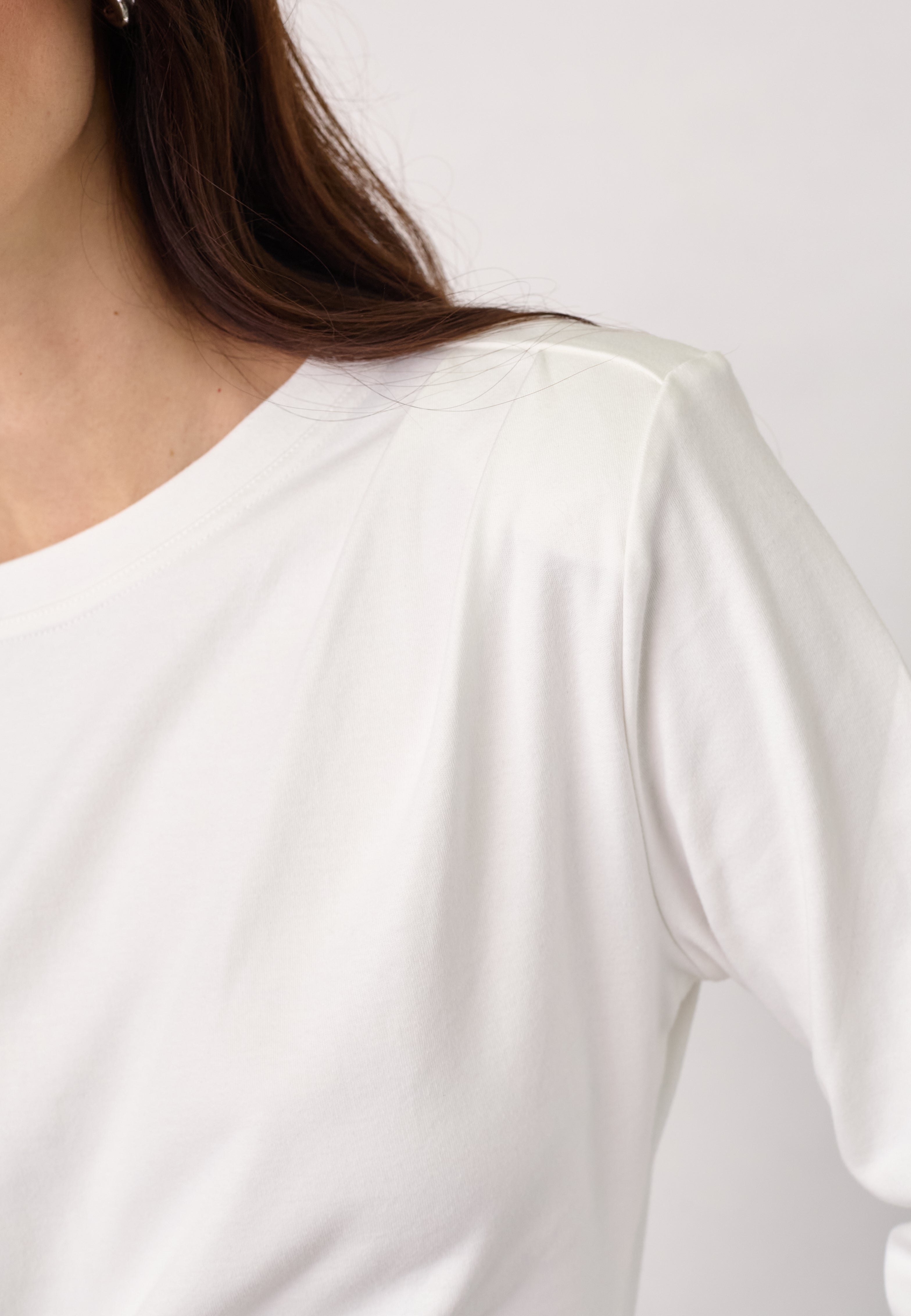 OrianeCC LS Pleat Tie Tee - White - Co'couture
