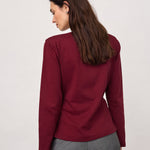 OrianeCC LS Pleat Tie Tee - Wine Red - Co'couture