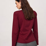 OrianeCC LS Pleat Tie Tee - Wine Red - Co'couture