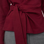 OrianeCC LS Pleat Tie Tee - Wine Red - Co'couture