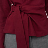 OrianeCC LS Pleat Tie Tee - Wine Red - Co'couture