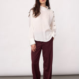 CamelloCC Asym Button Blouse - Off-White