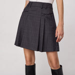 EloraCC Pocket Pleat Mini Skirt - Dark Grey - Co'couture