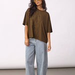 IvaraCC Flower Tee - Dusty Army - Co'couture