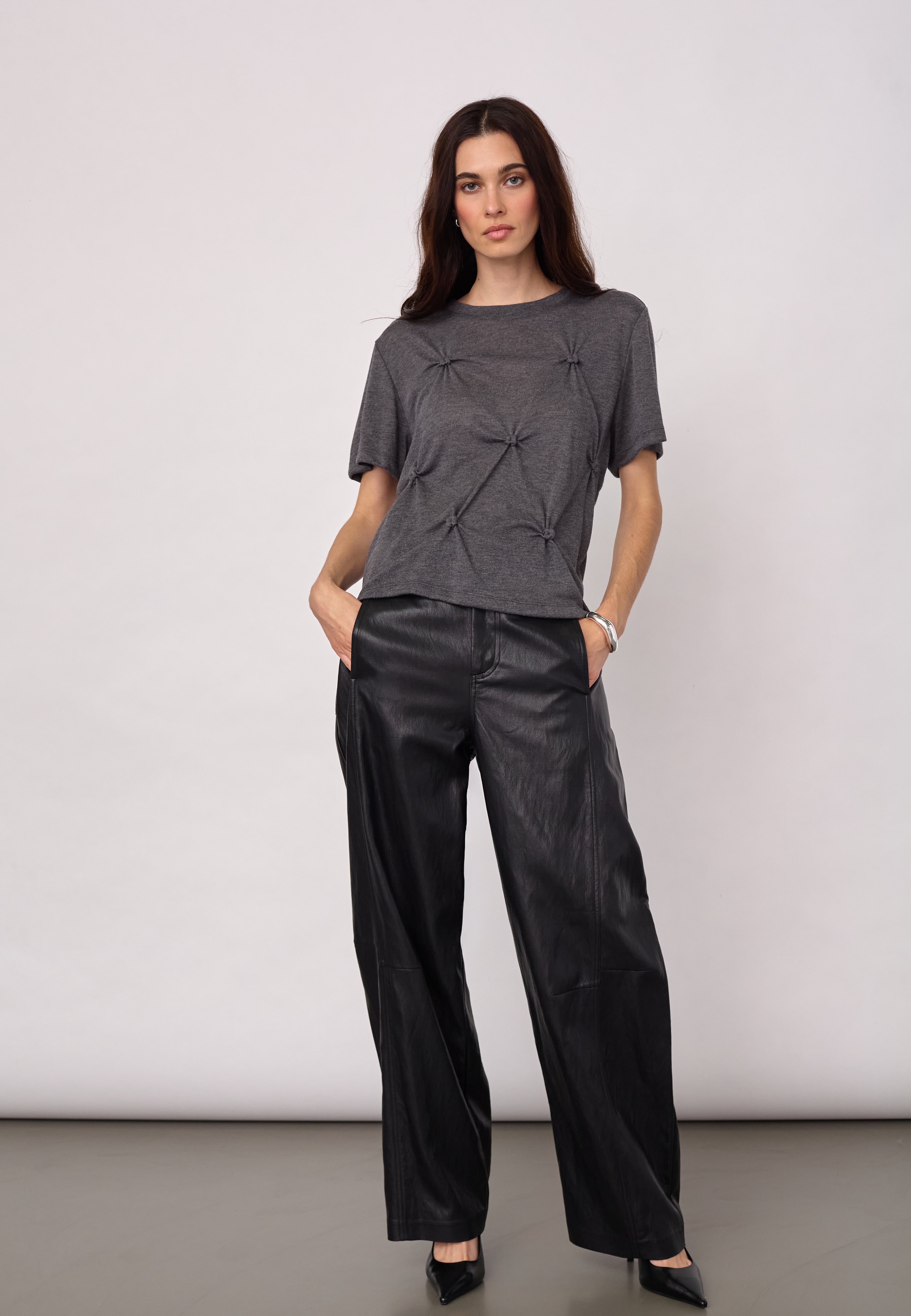 TaniaCC Knot Tee - Mid Grey - Co'couture