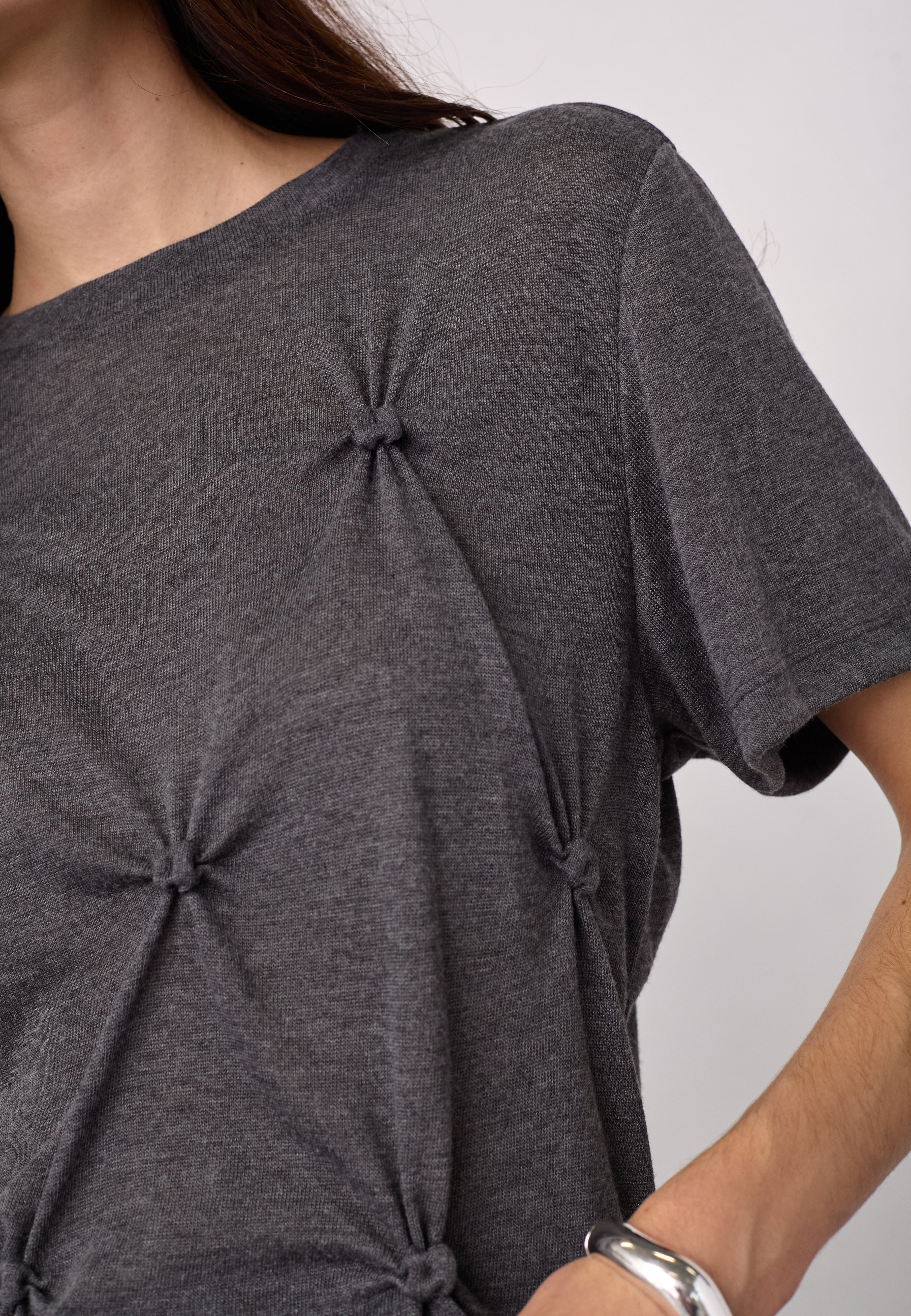 TaniaCC Knot Tee - Mid Grey - Co'couture