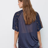 ReenaCC Logo Lace Tee - Navy