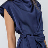 SafiraCC Pleat Top - Navy