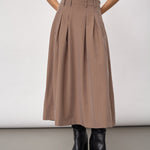 LyviaCC Pleat Pin Skirt - Walnut - Co'couture