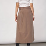 LyviaCC Pleat Pin Skirt - Walnut - Co'couture