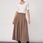 LyviaCC Pleat Pin Skirt - Walnut - Co'couture