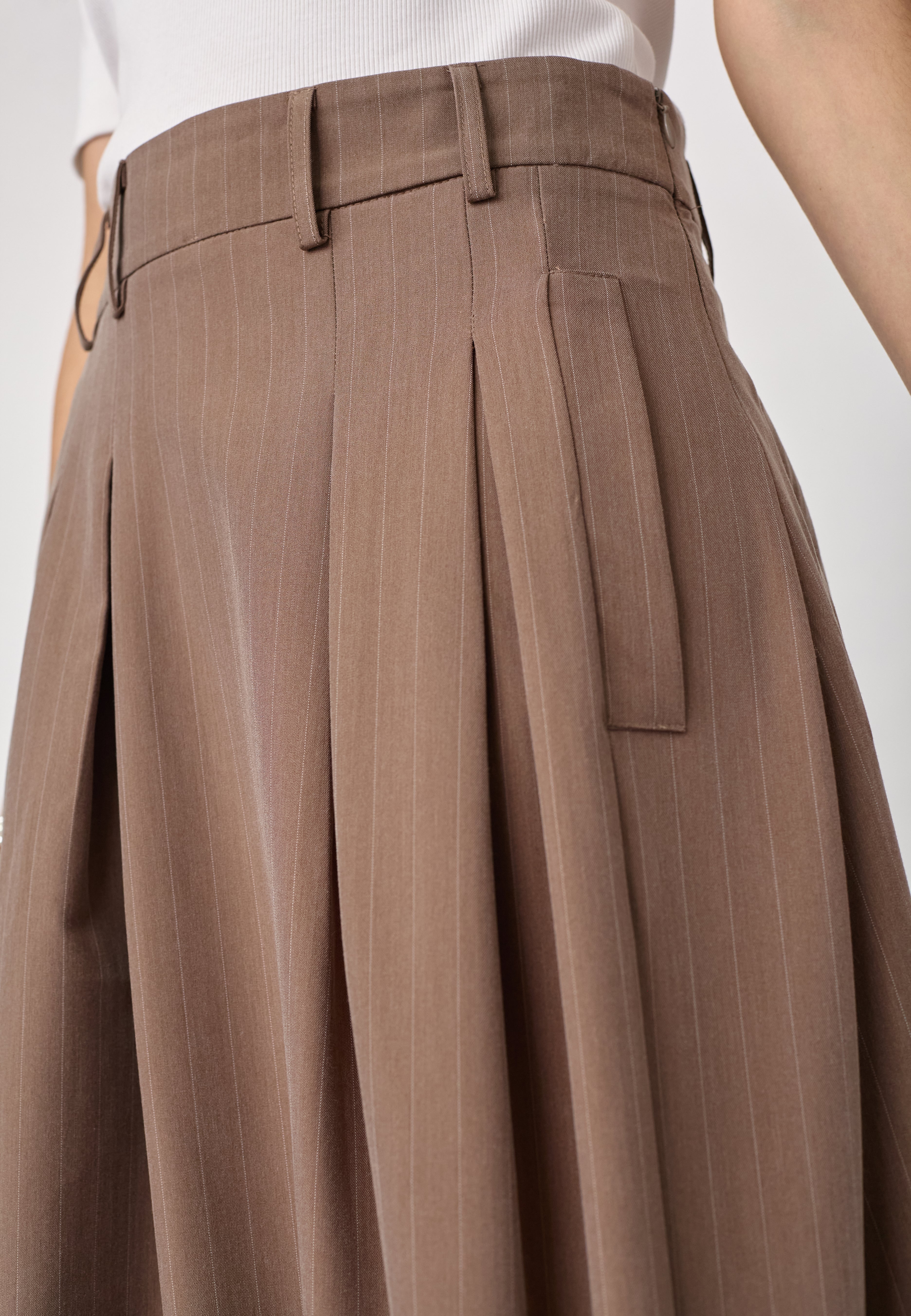 LyviaCC Pleat Pin Skirt - Walnut - Co'couture