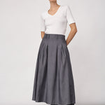 LyviaCC Pleat Pin Skirt - Mid Grey - Co'couture