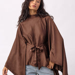 IdunCC Poncho Blouse - Dark Brown - Co'couture