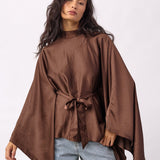 IdunCC Poncho Blouse - Dark Brown - Co'couture