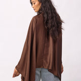 IdunCC Poncho Blouse - Dark Brown - Co'couture