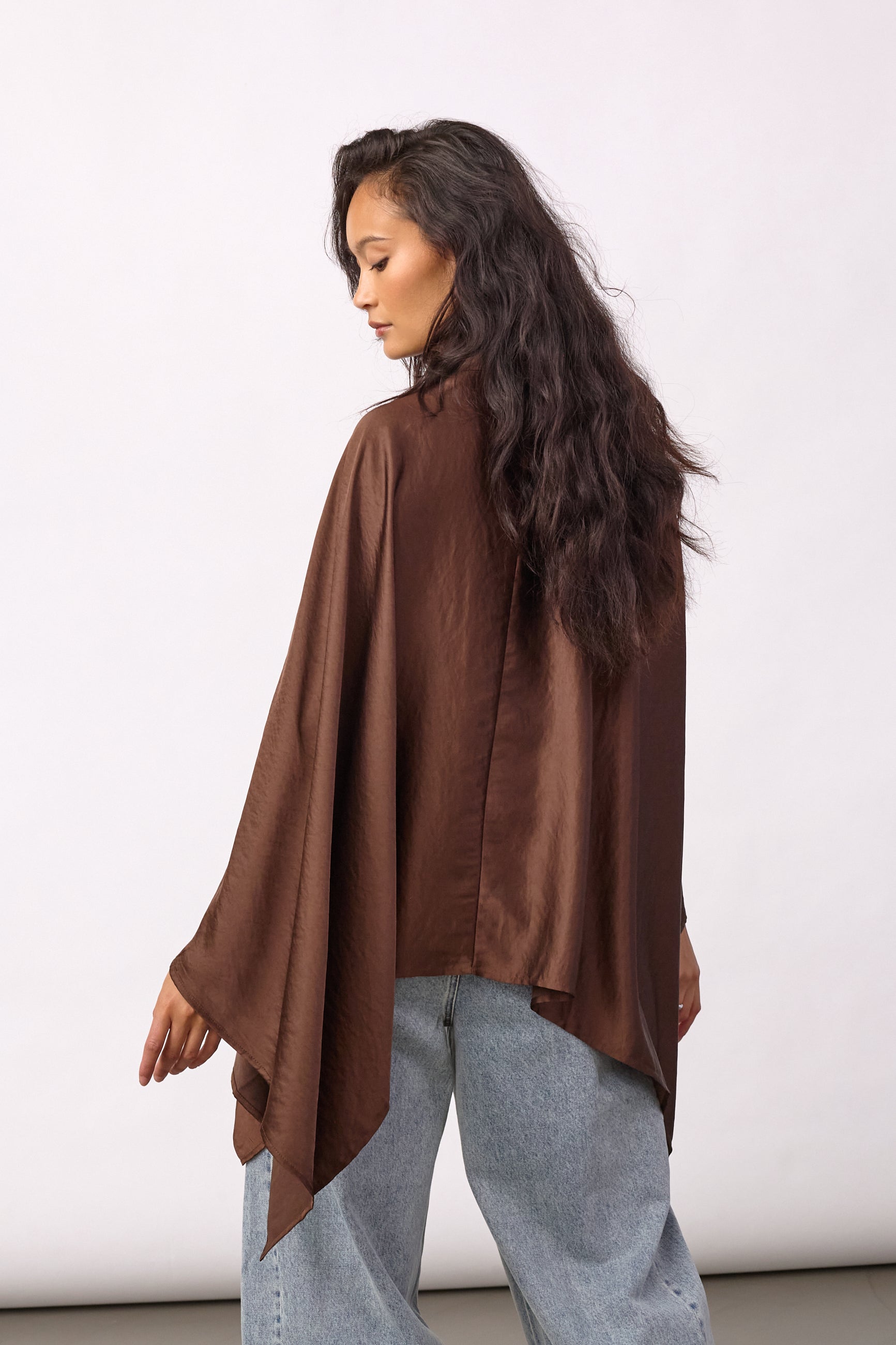 IdunCC Poncho Blouse - Dark Brown - Co'couture