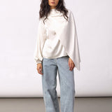 IdunCC Cape LS Blouse - Off-White - Co'couture