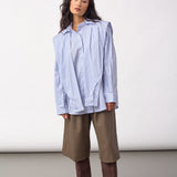 FioraCC Stripe Double Collar Shirt - Pale Blue - Co'couture