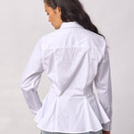 PoppyCC Peplum Tie Shirt - White - Co'couture