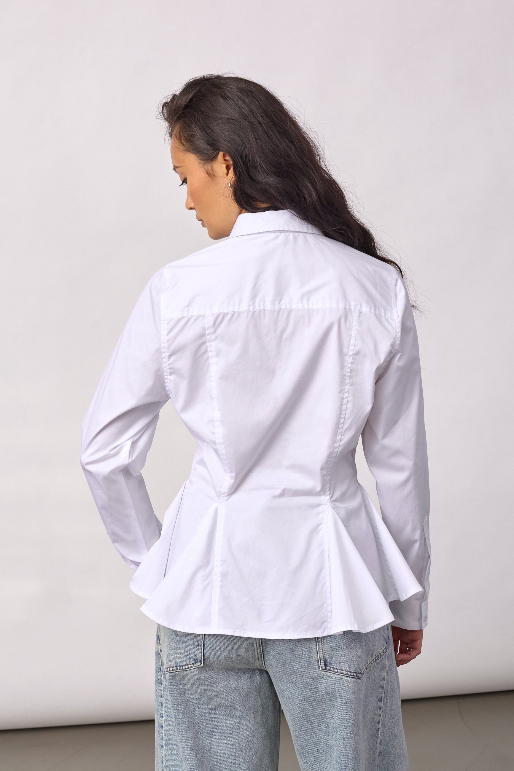 PoppyCC Peplum Tie Shirt - White - Co'couture