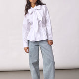 PoppyCC Peplum Tie Shirt - White - Co'couture