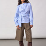 GaianCC LS Tie Blouse - Pale Blue - Co'couture