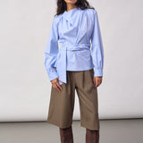 GaianCC LS Tie Blouse - Pale Blue - Co'couture