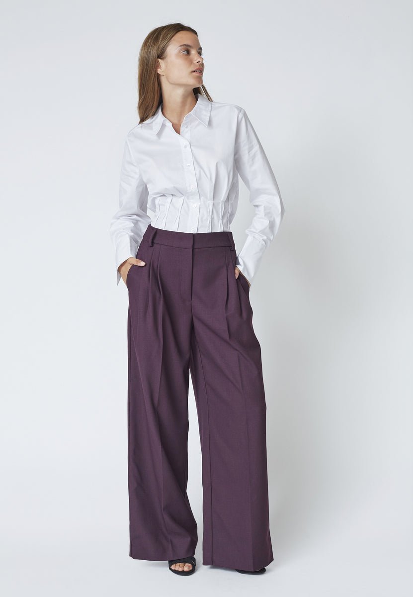 AlmiraCC Pleat Pant - Plum - Co'couture
