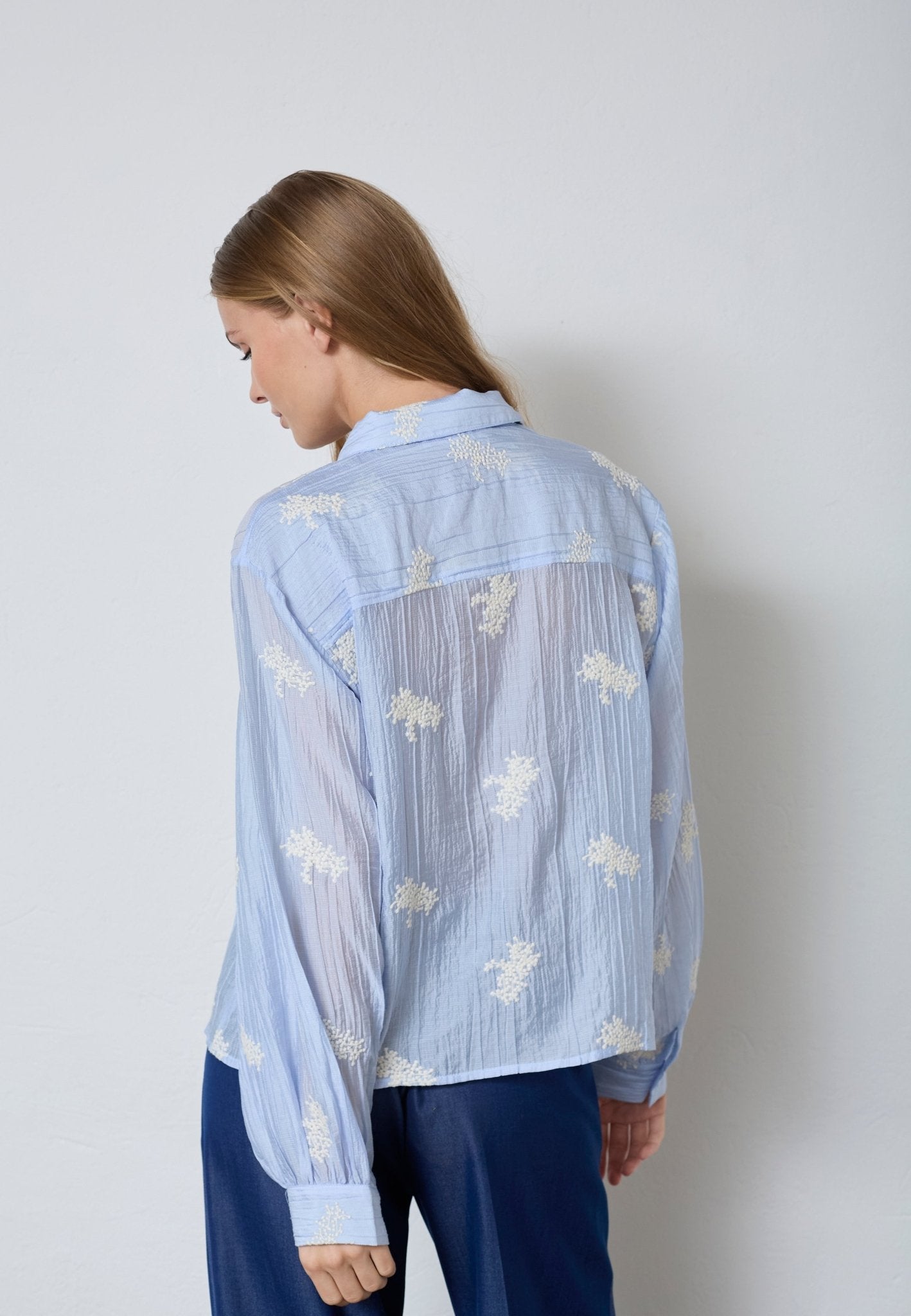 AmeliaCC Emb Shirt - Pale Blue - Co'couture