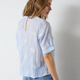 AmeliaCC Emb SS Blouse - Pale Blue - Co'couture