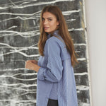 AnizaCC Oversize Slit Shirt - New Blue - Co'couture