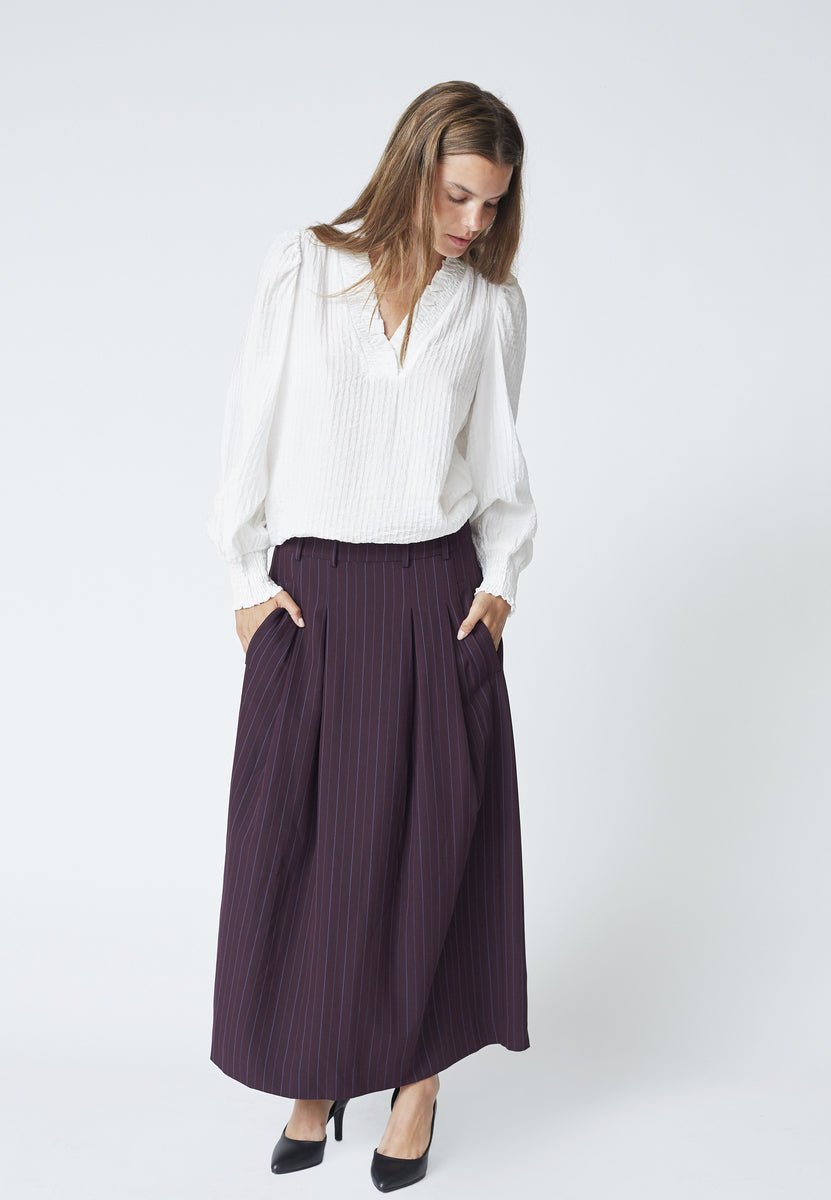 AnyaCC Trinny Pleat Skirt - Plum - Co'couture