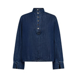 AzminaCC Denim Placket Blouse - Denim blue - Co'couture