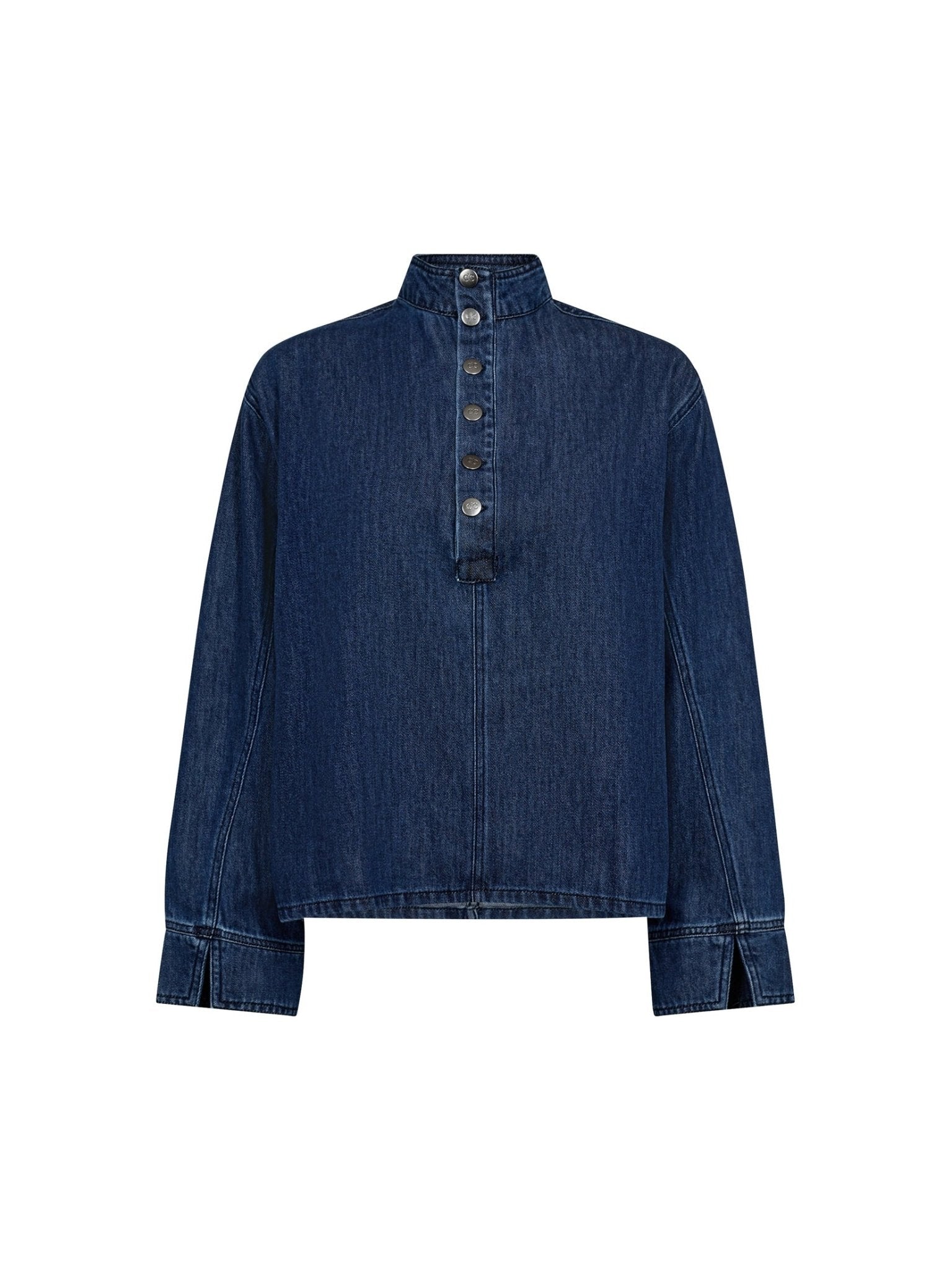 AzminaCC Denim Placket Blouse - Denim blue - Co'couture