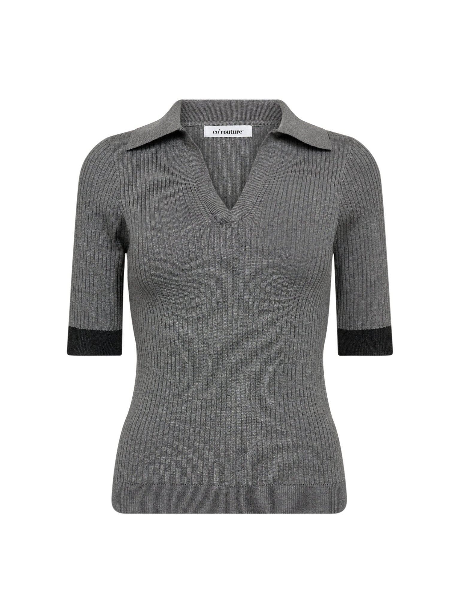 BonnyCC Polo SS Knit - Mid Grey - Co'couture