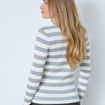 BonnyCC Stripe L/S Polo Knit - Light Grey - Co'couture