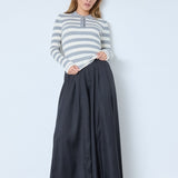 BonnyCC Stripe L/S Polo Knit - Light Grey - Co'couture