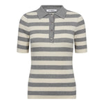 BonnyCC Stripe S/S Polo Knit - Light Grey - Co'couture