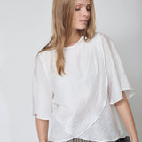 ConnyCC Drape SS Blouse - White - Co'couture