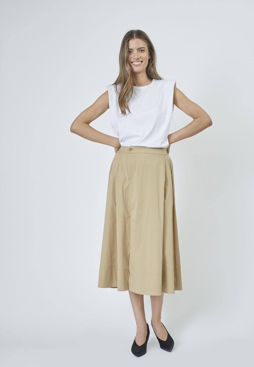 CottonCC Crisp Midi Skirt - Khaki - Co'couture
