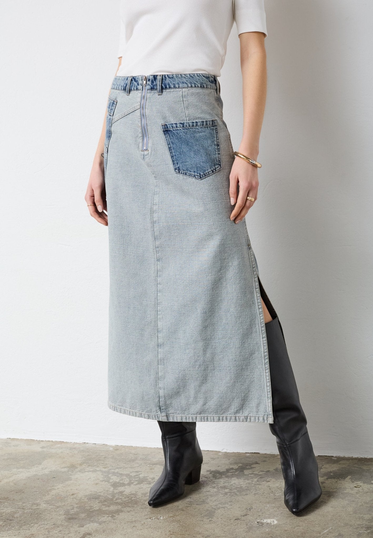 DeniceCC Denim Mix Skirt - Denim blue - Co'couture
