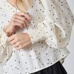 DiemCC Dot V - Blouse - OffWhite - Black - Co'couture
